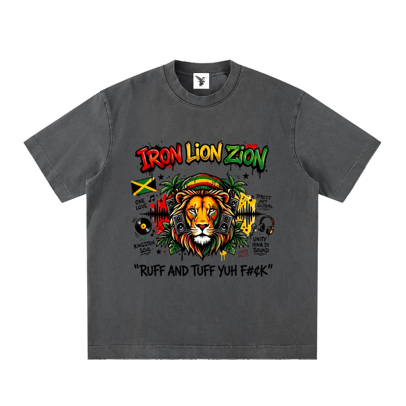 IRON LION ZION | Heavyweight Vintage Washed Frayed T-Shirt