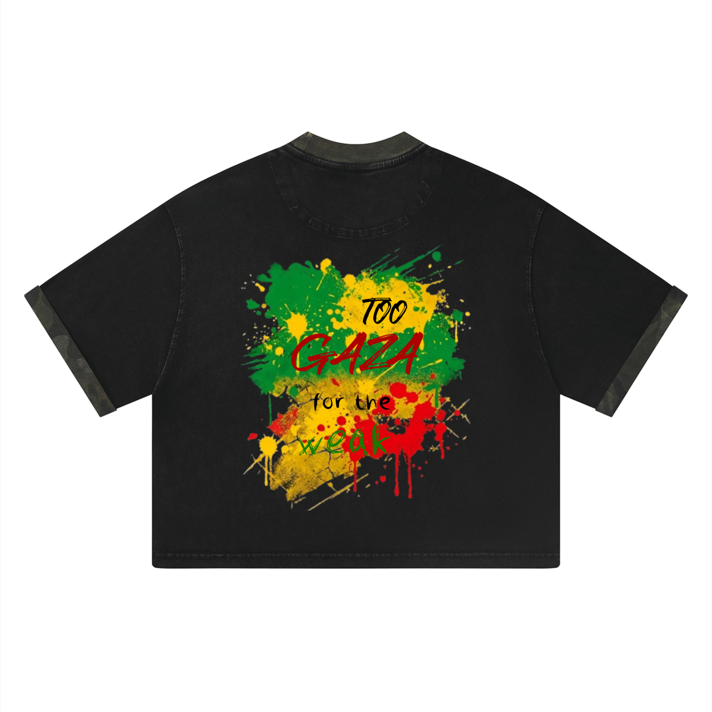 Vybz Kartel GAZA Mineral Washed Boxy Panel T-Shirt
