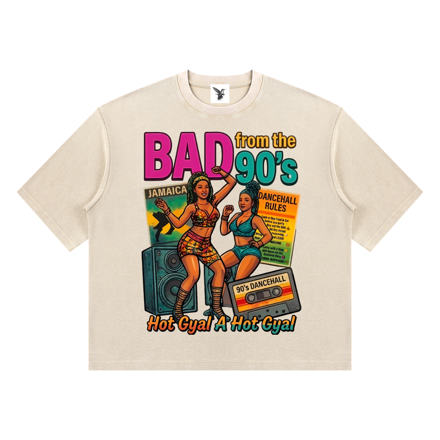 BAD from the 90's | Mineral Wash Waffle Boxy T-Shirt