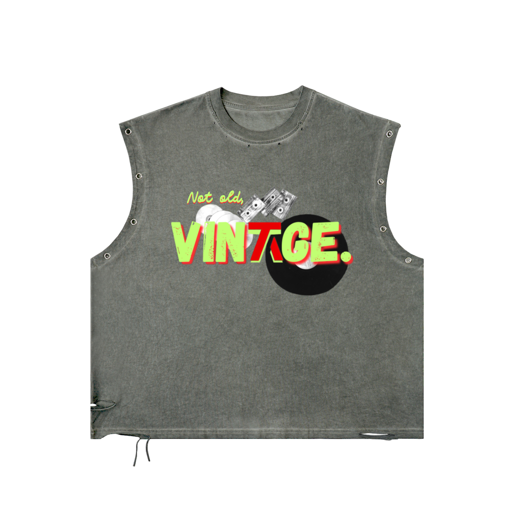 Not Old, VINTAGE | Distressed Grommet Eyelet Tank Top