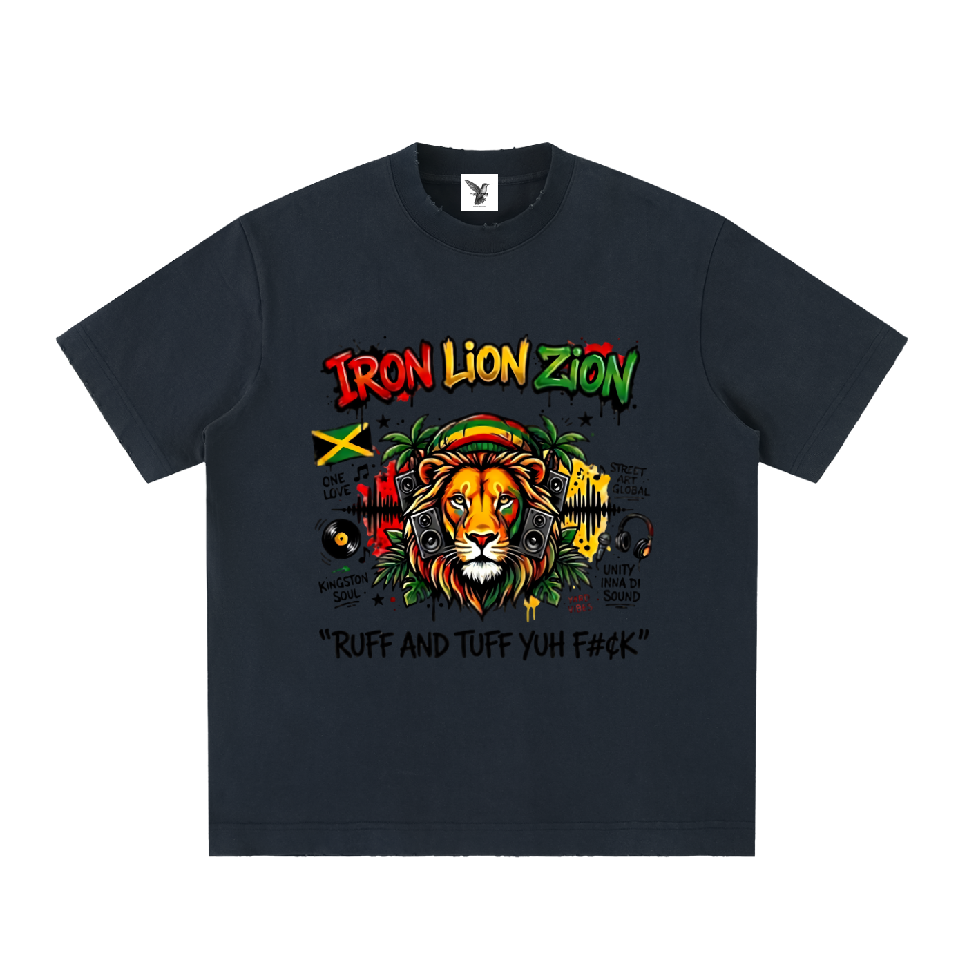 IRON LION ZION | Heavyweight Vintage Washed Frayed T-Shirt