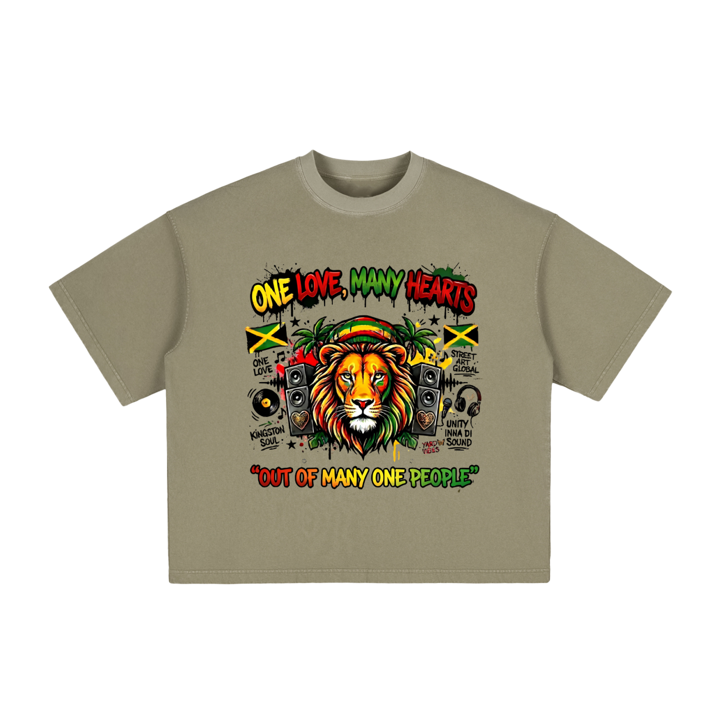 ONE LOVE, OUT OF MANY | Vintage Washed Boxy T-Shirt