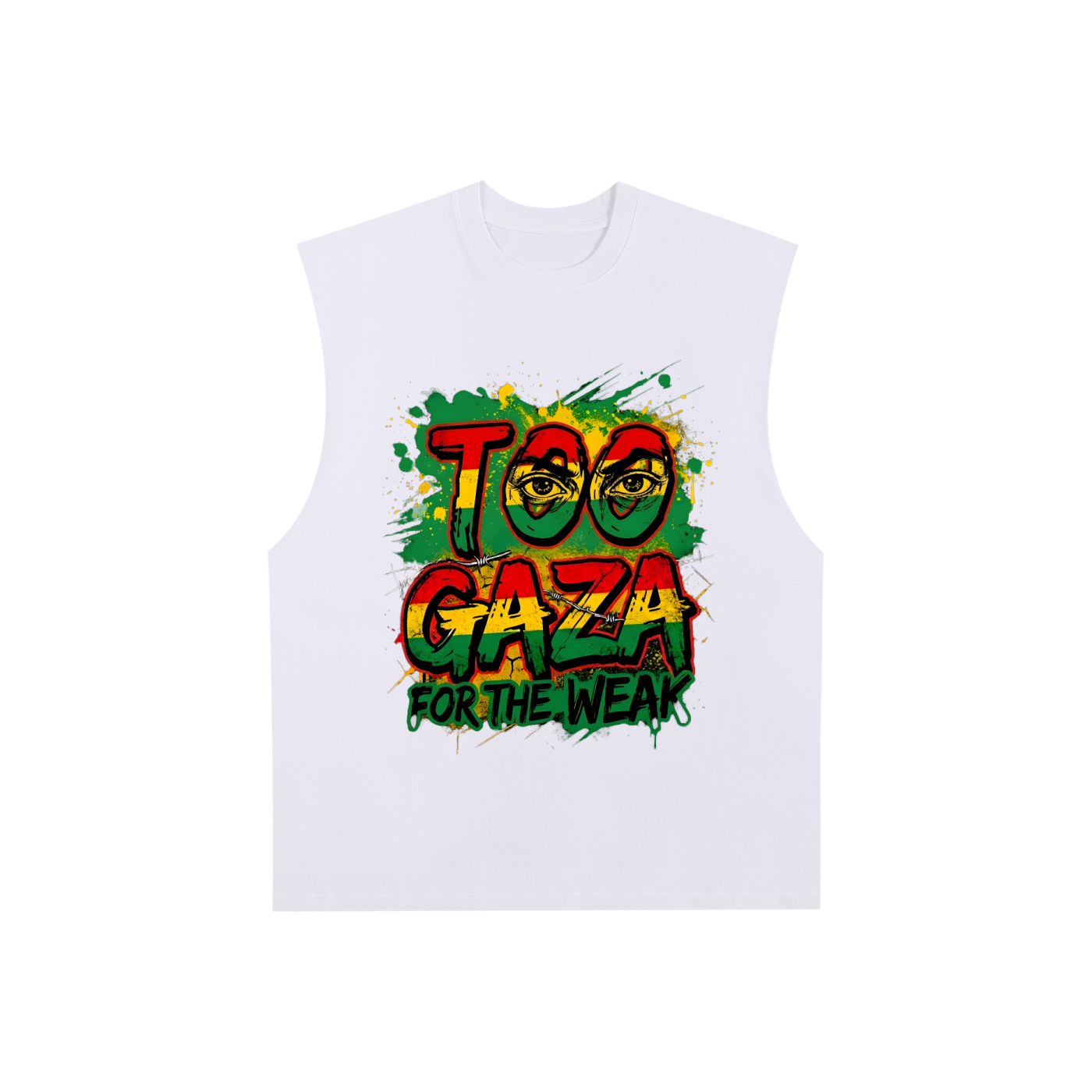 Too Gaza For The Weak - Unisex Raw Edge Cotton Tank Top