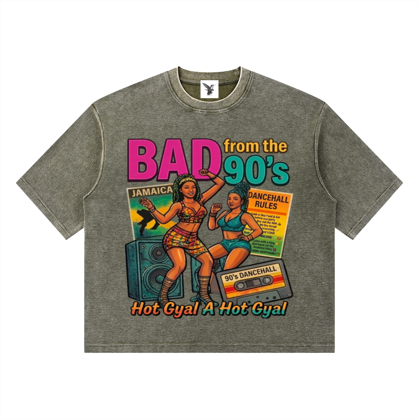 BAD from the 90's | Mineral Wash Waffle Boxy T-Shirt