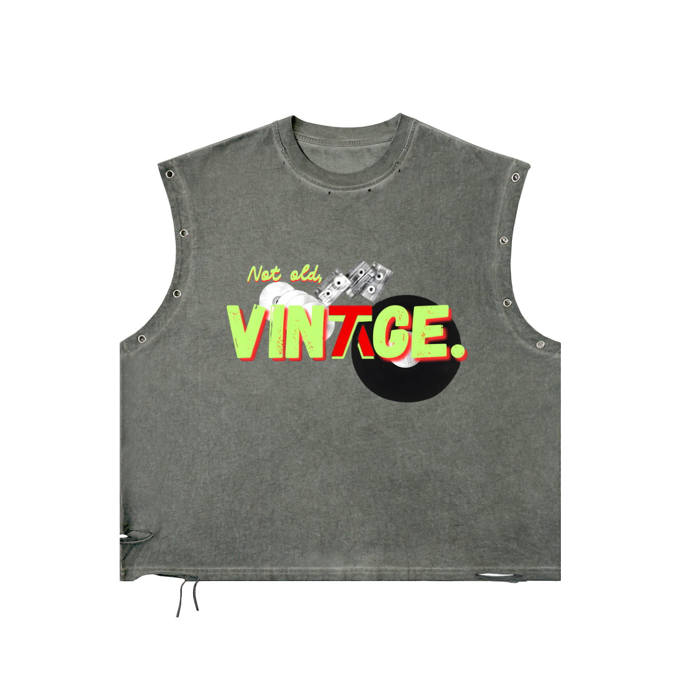 Not Old, VINTAGE | Distressed Grommet Eyelet Tank Top