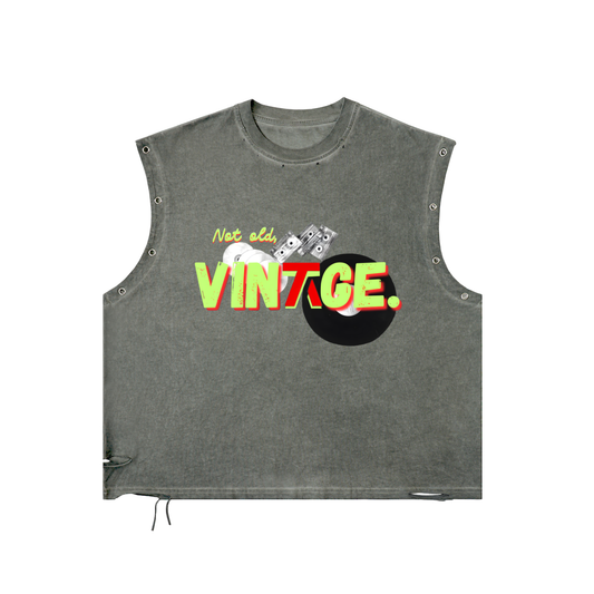 Not Old, VINTAGE | Distressed Grommet Eyelet Tank Top