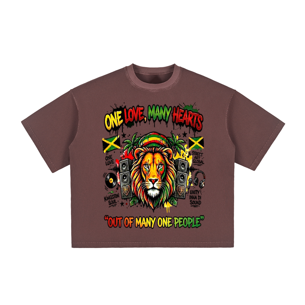 ONE LOVE, OUT OF MANY | Vintage Washed Boxy T-Shirt