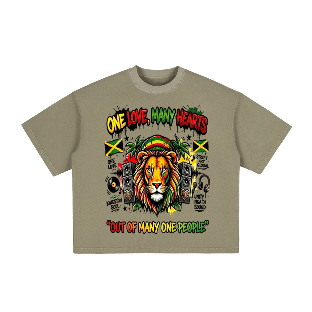 ONE LOVE, OUT OF MANY | Vintage Washed Boxy T-Shirt