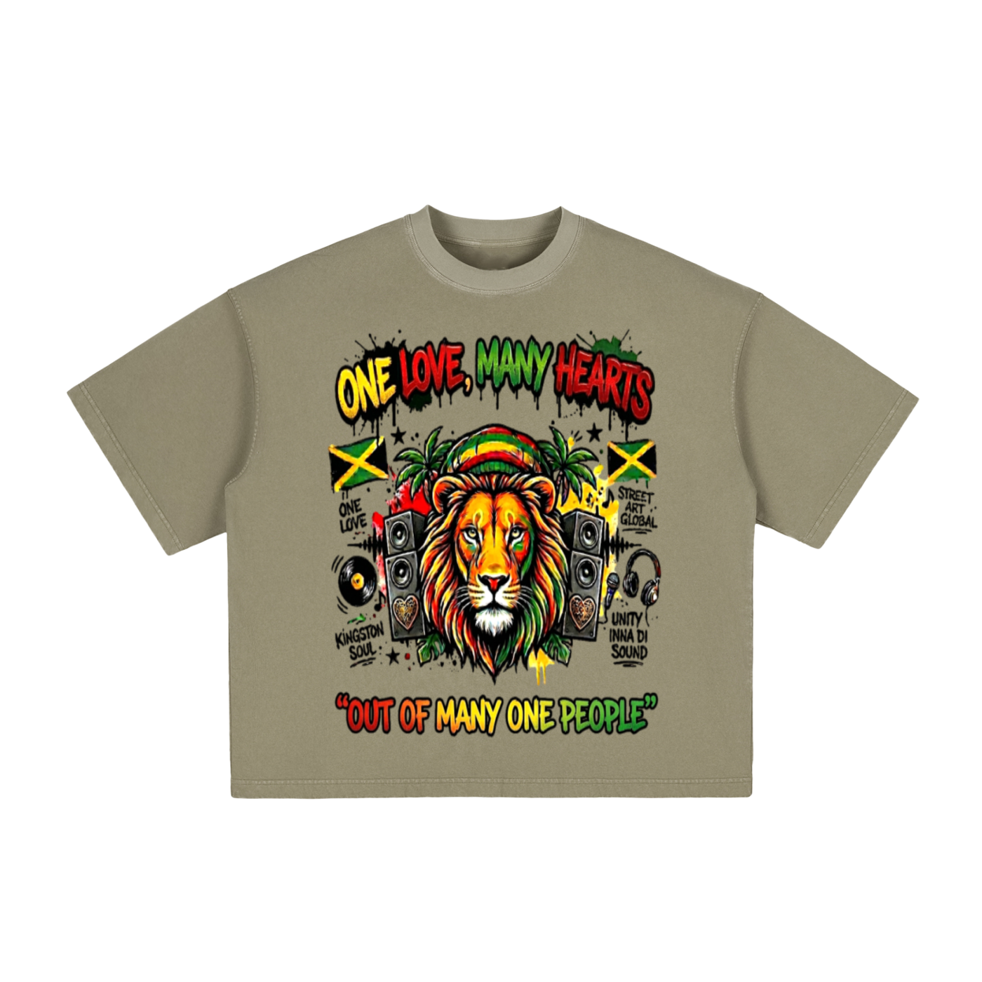 ONE LOVE, OUT OF MANY | Vintage Washed Boxy T-Shirt