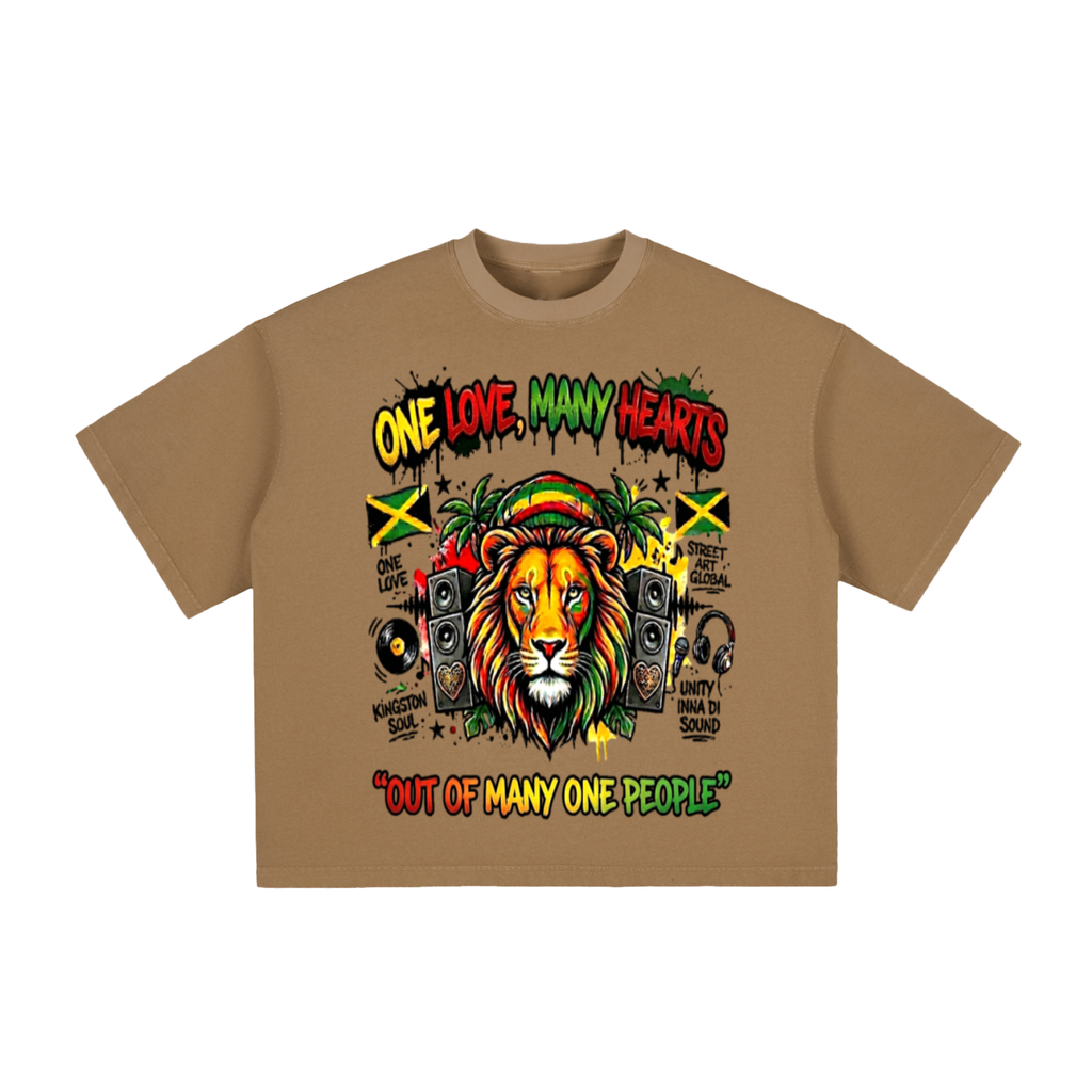 ONE LOVE, OUT OF MANY | Vintage Washed Boxy T-Shirt