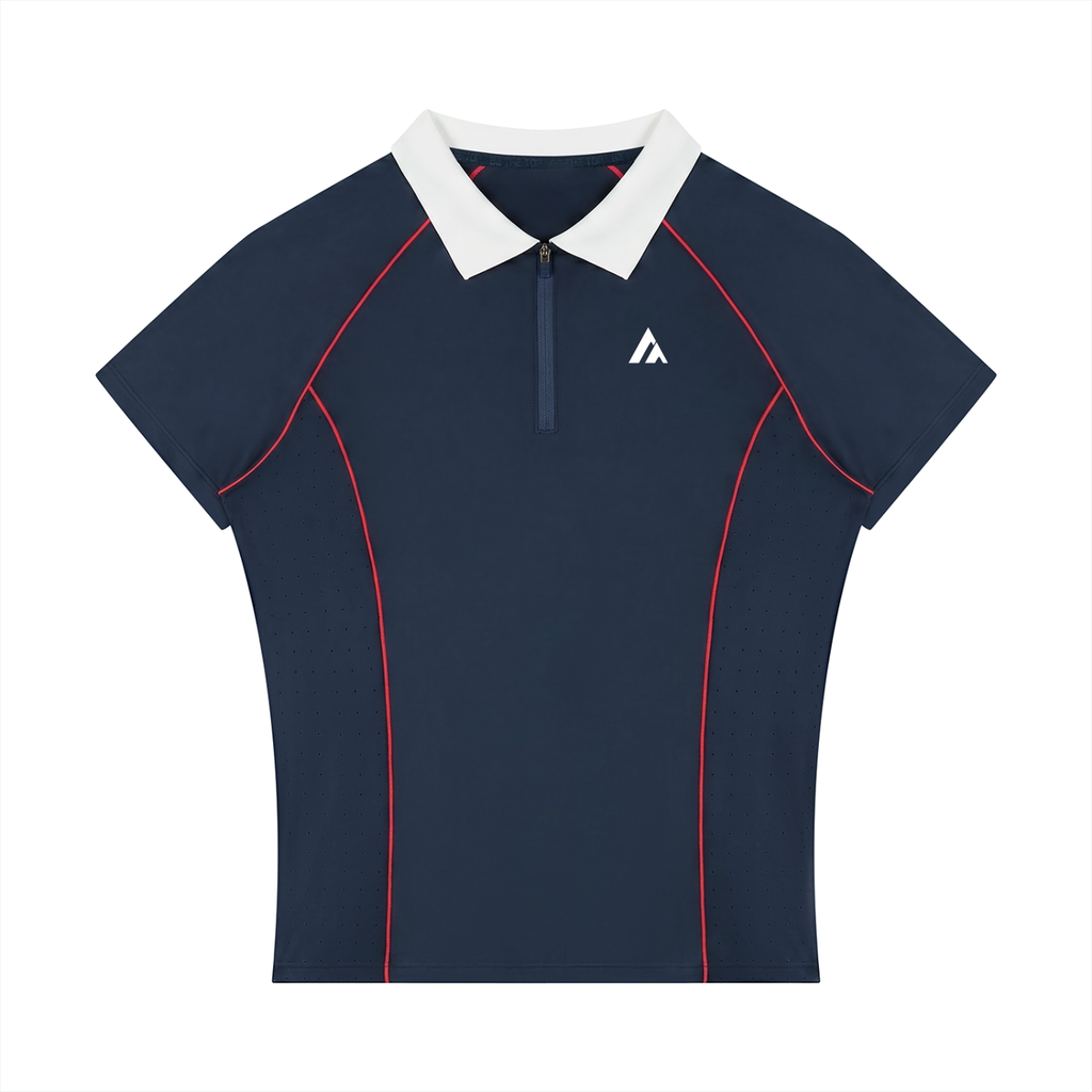 Women’s Slim Fit Quarter-Zip Polo Shirt