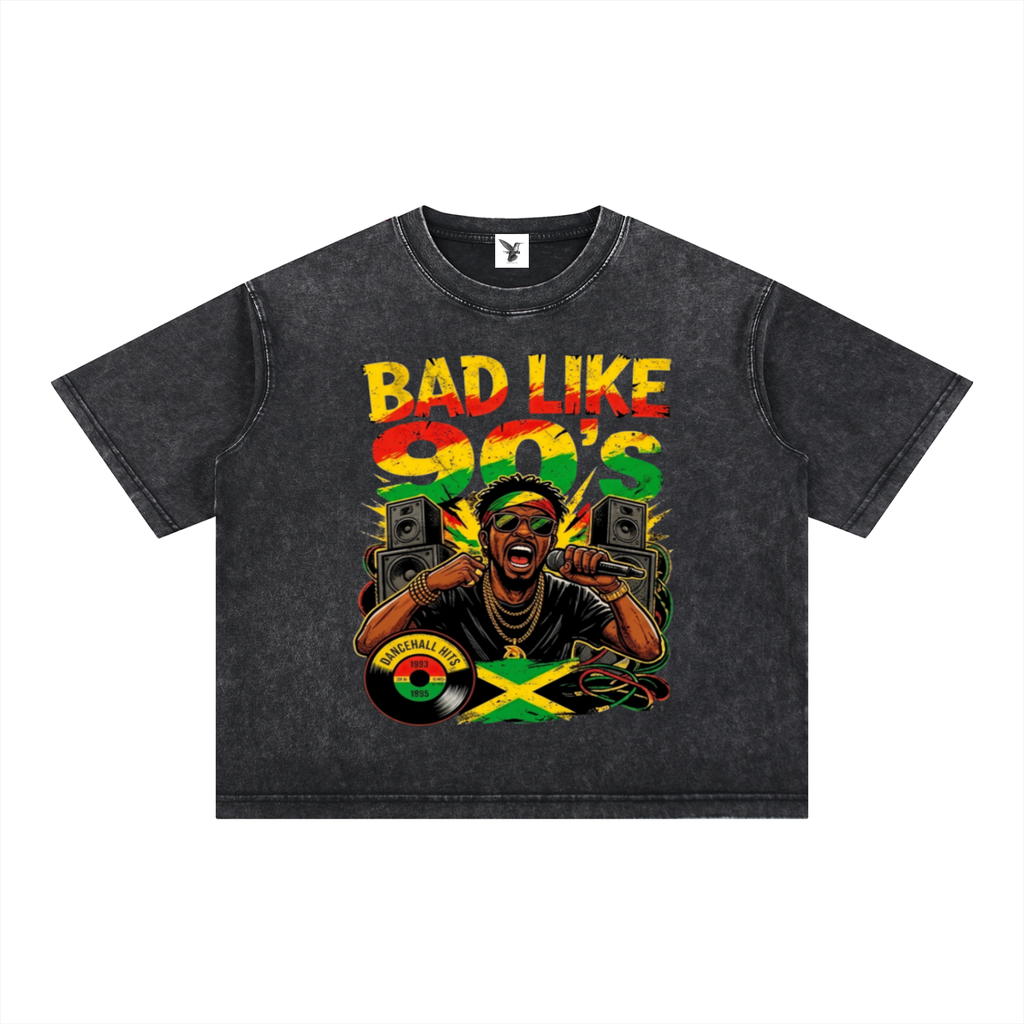 BAD LIKE 90's | Mineral Wash Boxy Cotton T-Shirt