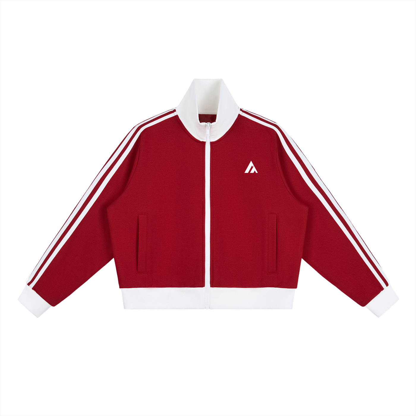 Contrast Side Stripe Fleece Cropped Track Jacket
