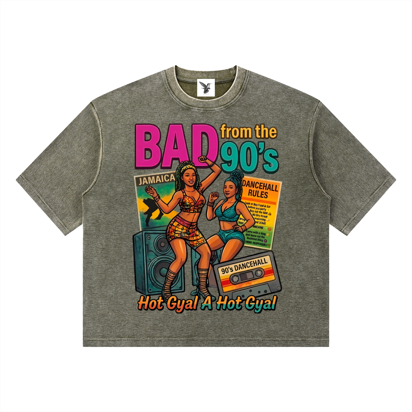 BAD from the 90's | Mineral Wash Waffle Boxy T-Shirt