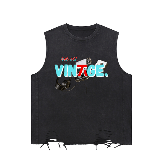 Not Old, VINTAGE | Snow Washed Raw-Hem Tank Top