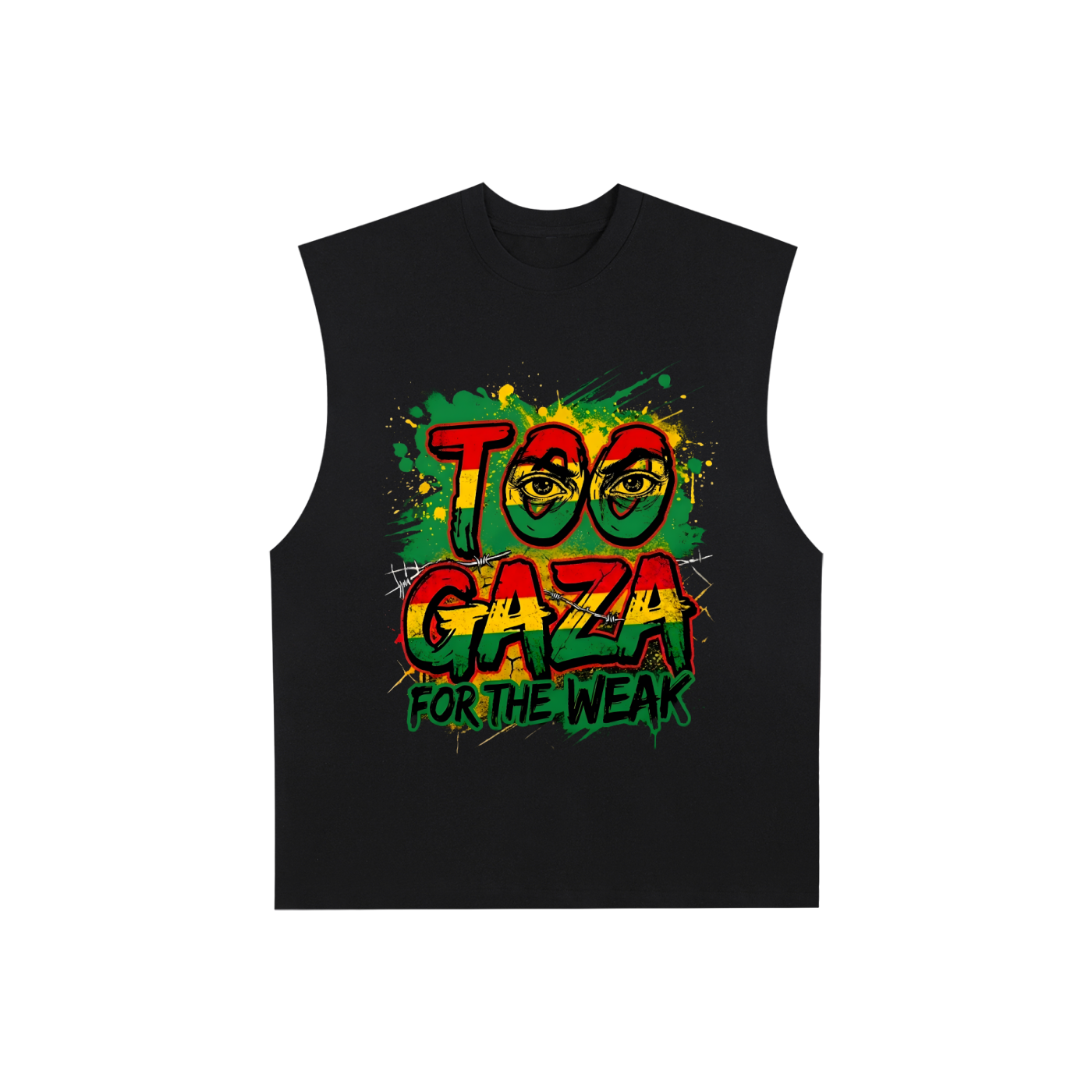 Too Gaza For The Weak - Unisex Raw Edge Cotton Tank Top