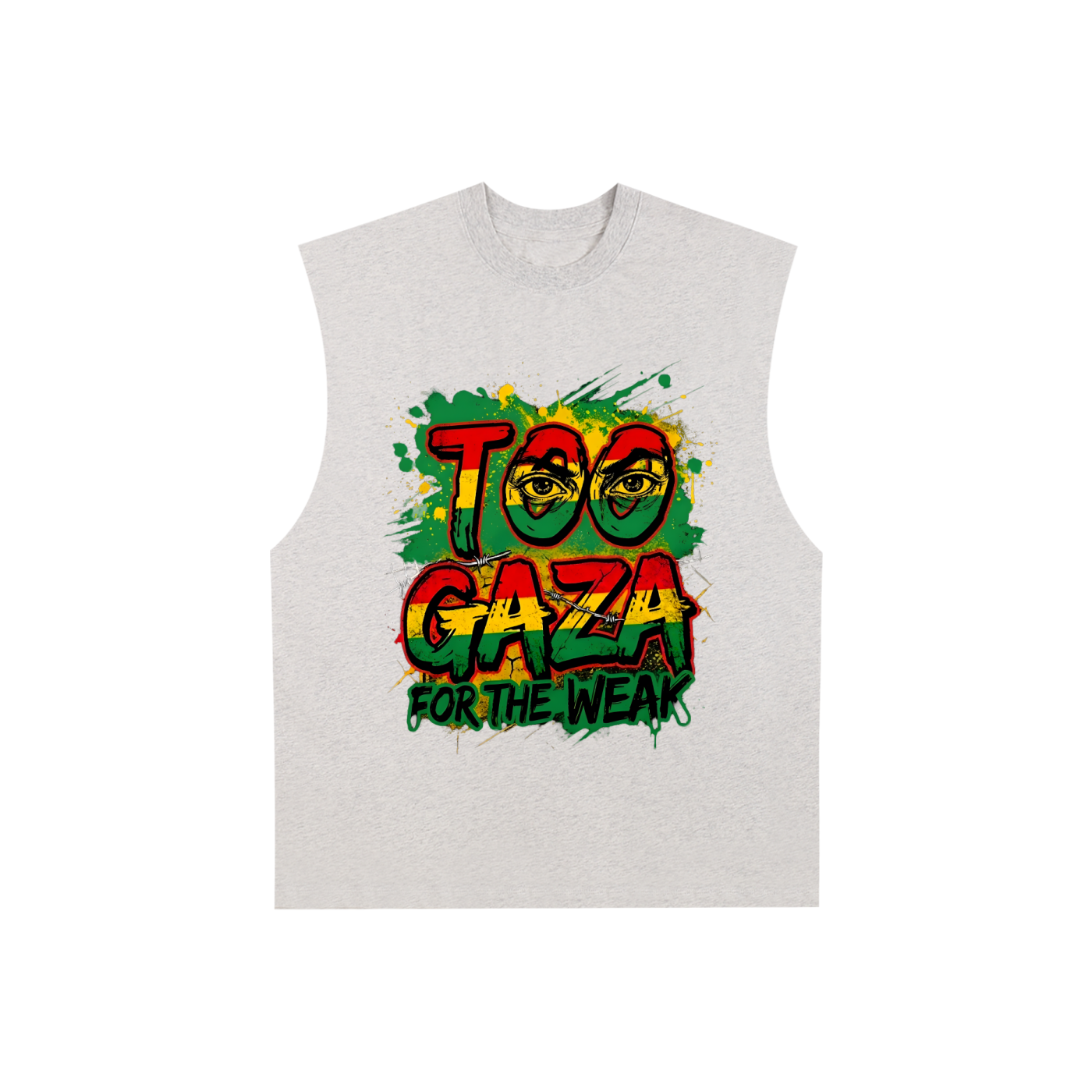 Too Gaza For The Weak - Unisex Raw Edge Cotton Tank Top
