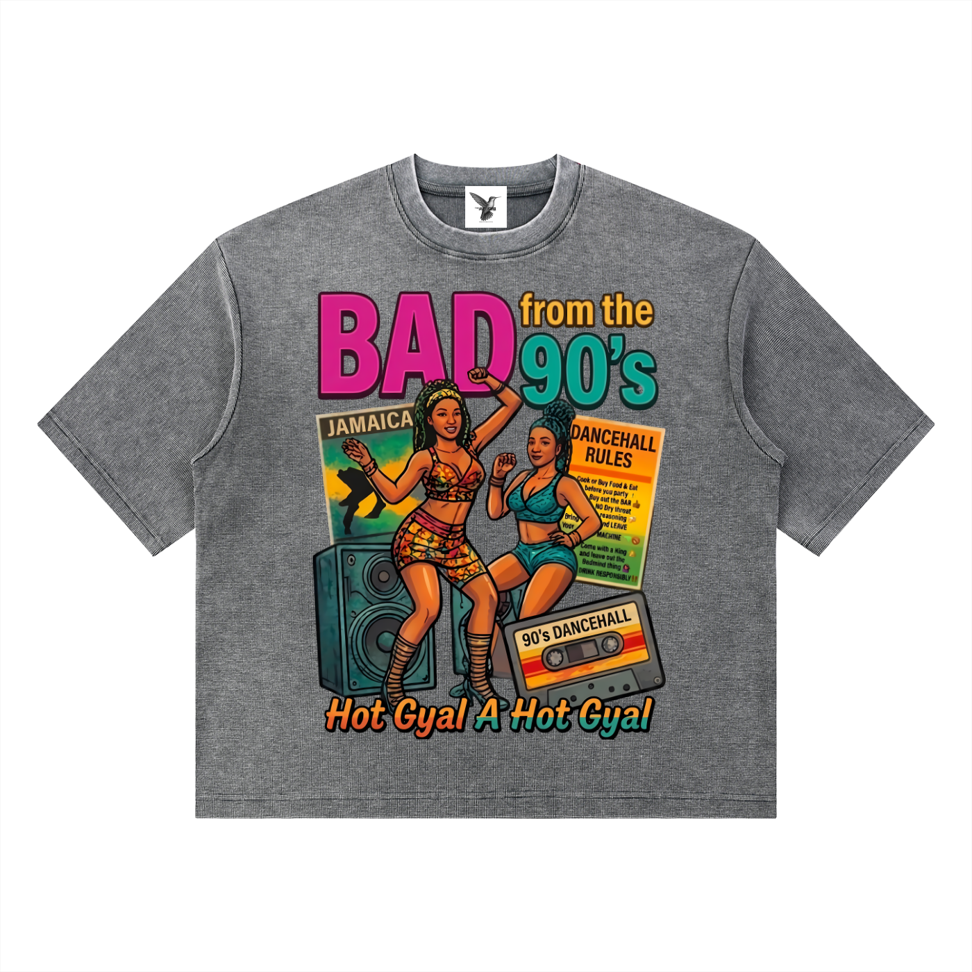 BAD from the 90's | Mineral Wash Waffle Boxy T-Shirt