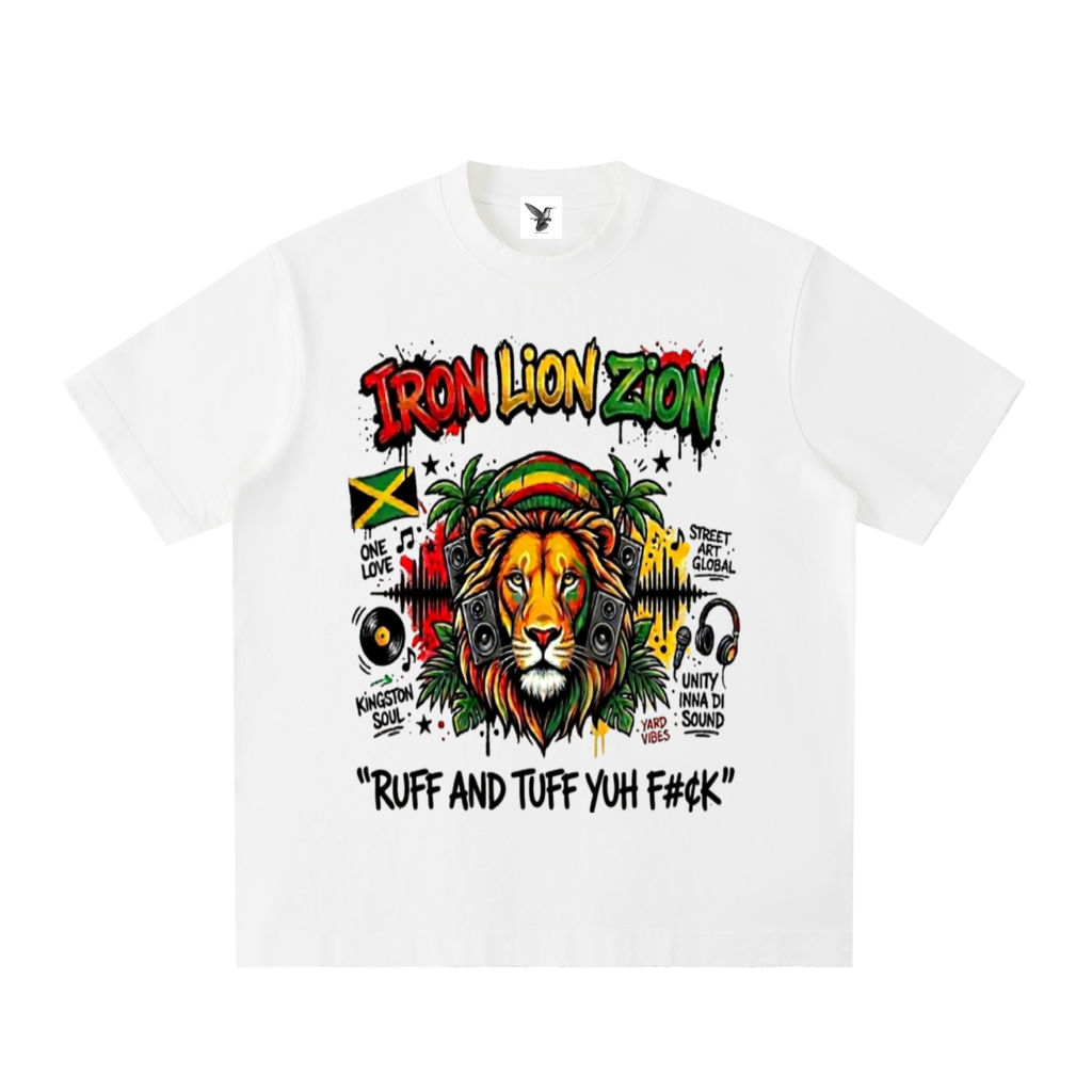 IRON LION ZION | Heavyweight Vintage Washed Frayed T-Shirt