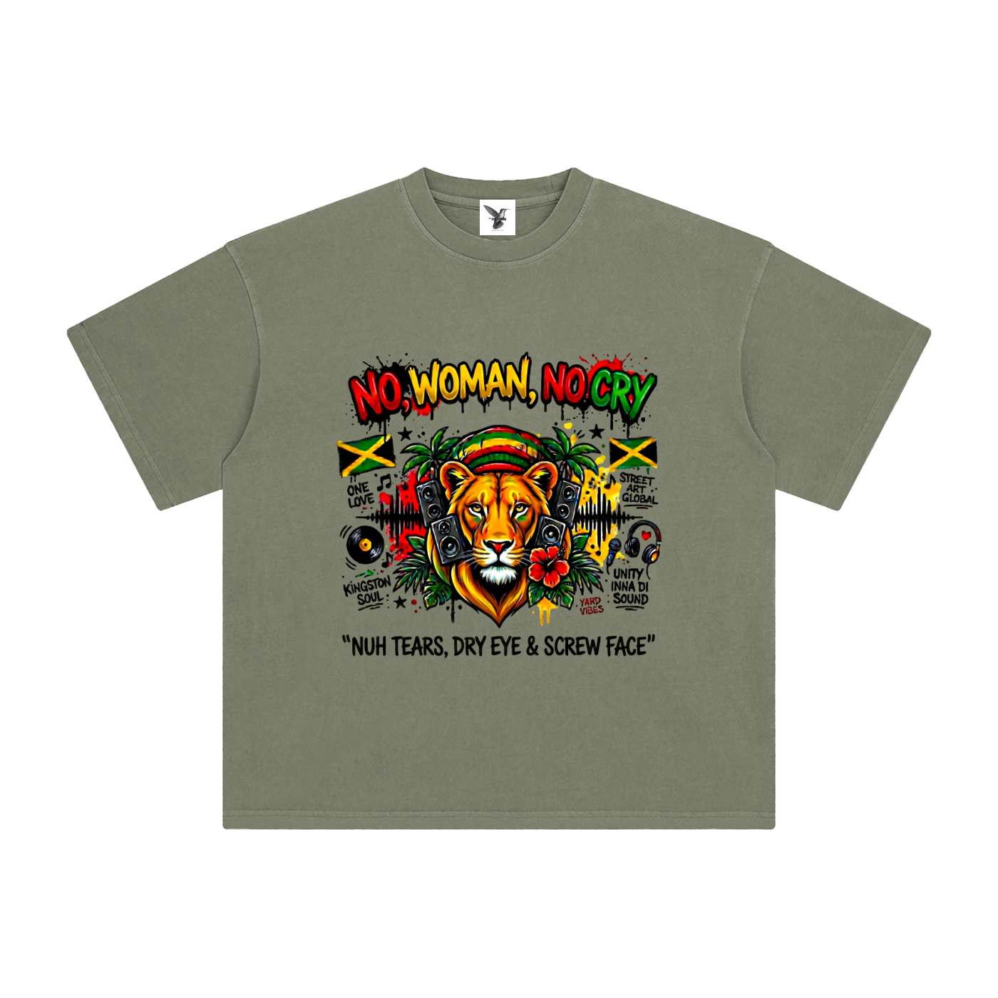 NO, WOMAN, NO CRY | Enzyme Washed T-Shirt