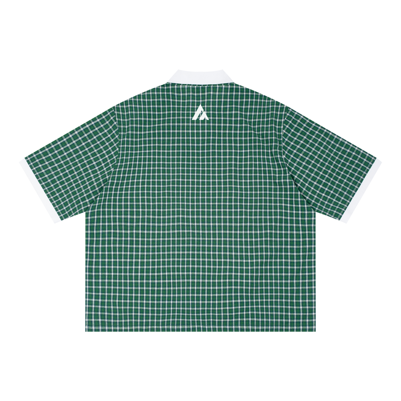 Unisex Boxy Plaid Color Block Polo Shirt