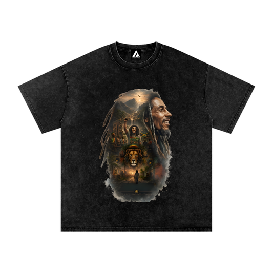 Snow Washed Oversized Cotton T-Shirt