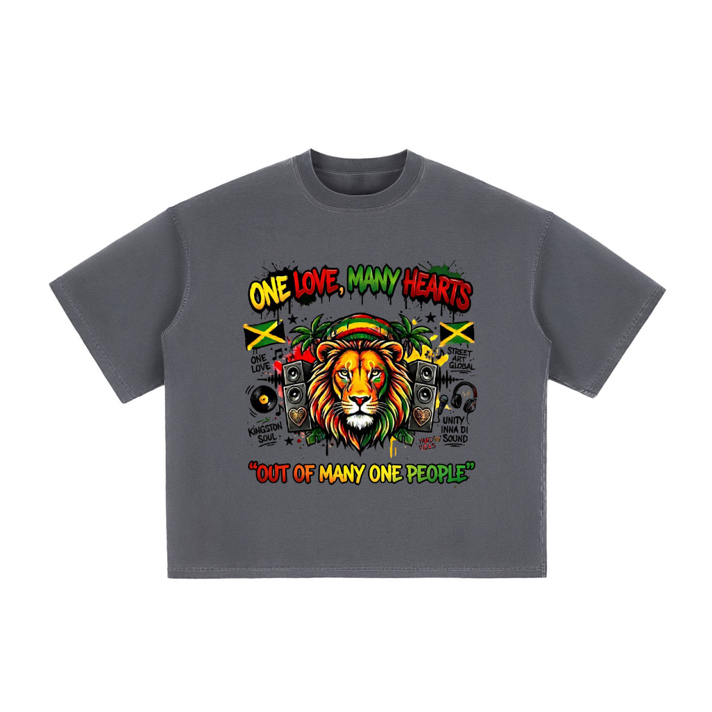 ONE LOVE, OUT OF MANY | Vintage Washed Boxy T-Shirt