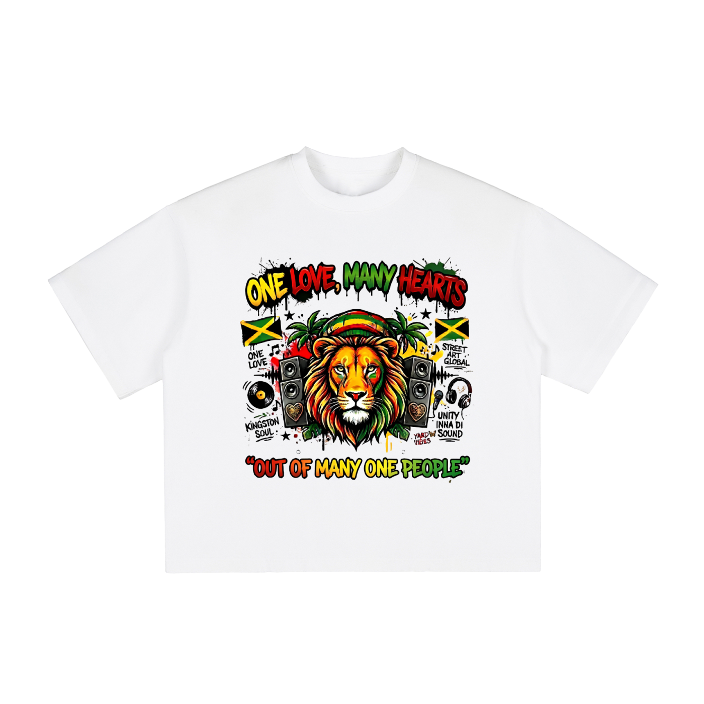 ONE LOVE, OUT OF MANY | Vintage Washed Boxy T-Shirt