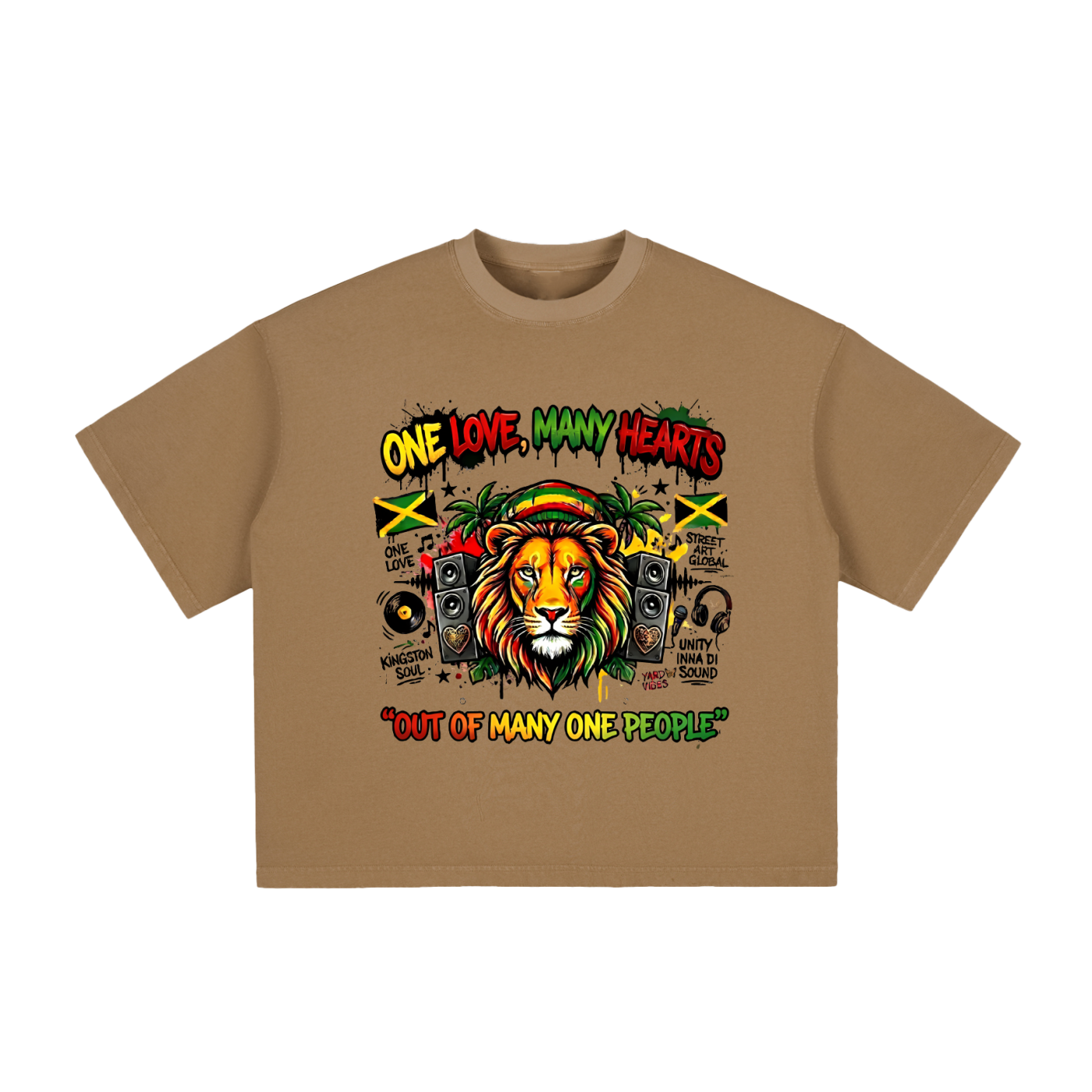 ONE LOVE, OUT OF MANY | Vintage Washed Boxy T-Shirt