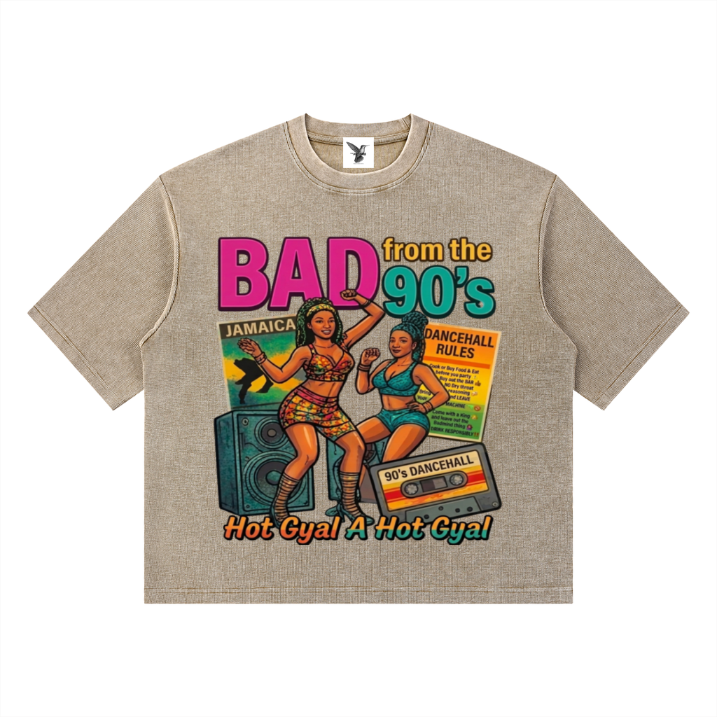 BAD from the 90's | Mineral Wash Waffle Boxy T-Shirt