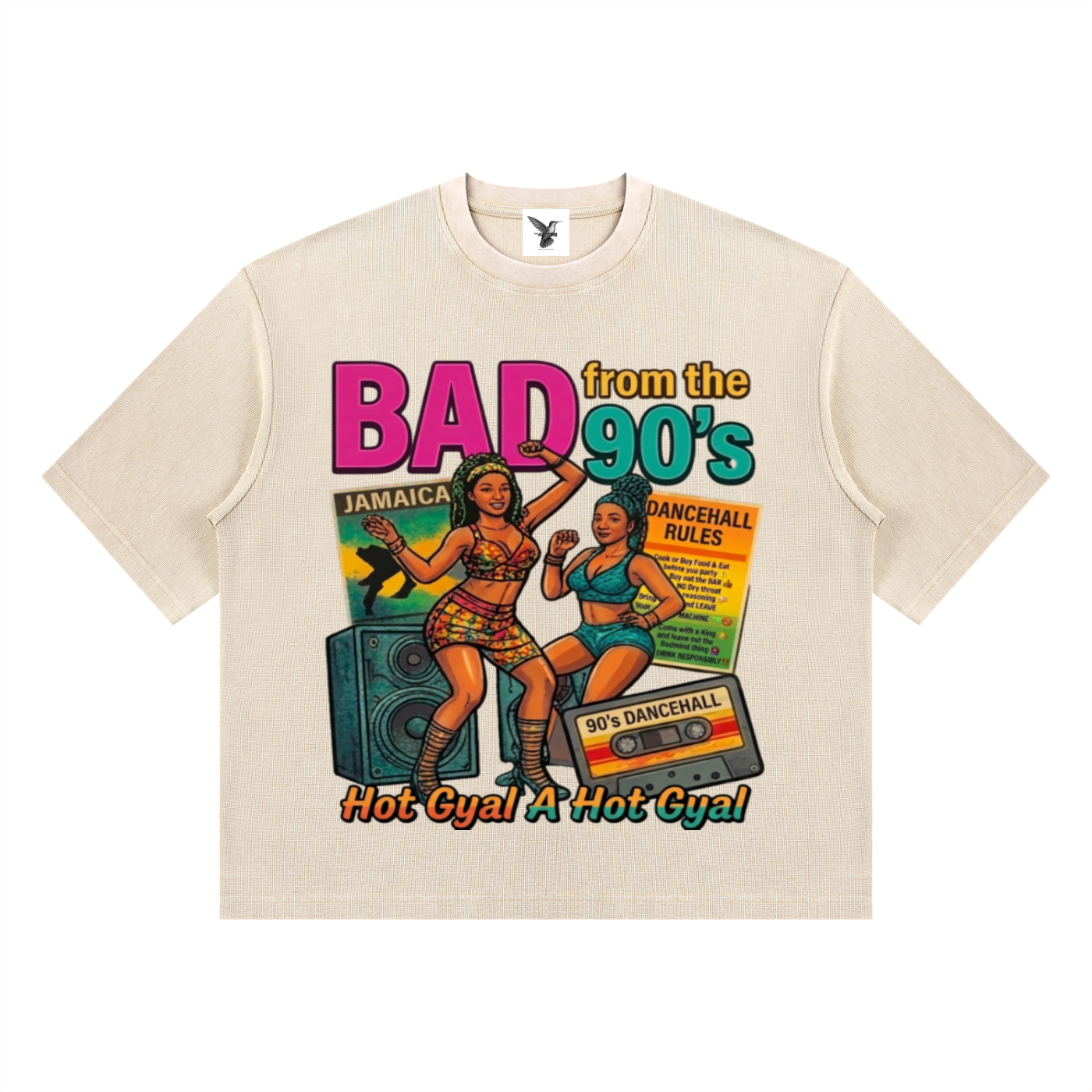 BAD from the 90's | Mineral Wash Waffle Boxy T-Shirt