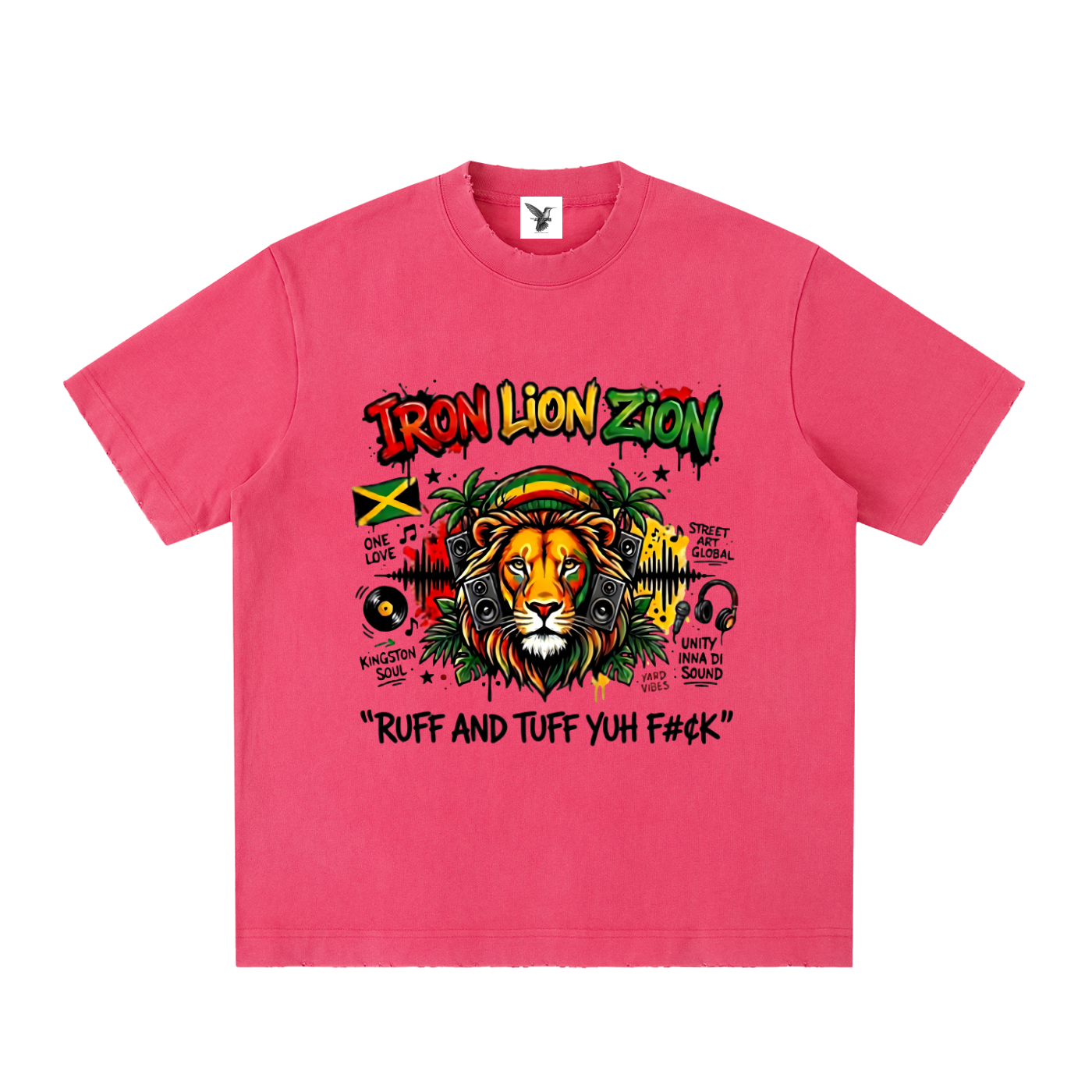 IRON LION ZION | Heavyweight Vintage Washed Frayed T-Shirt