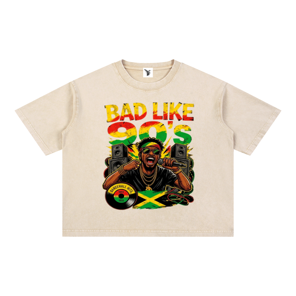 BAD LIKE 90's | Mineral Wash Boxy Cotton T-Shirt