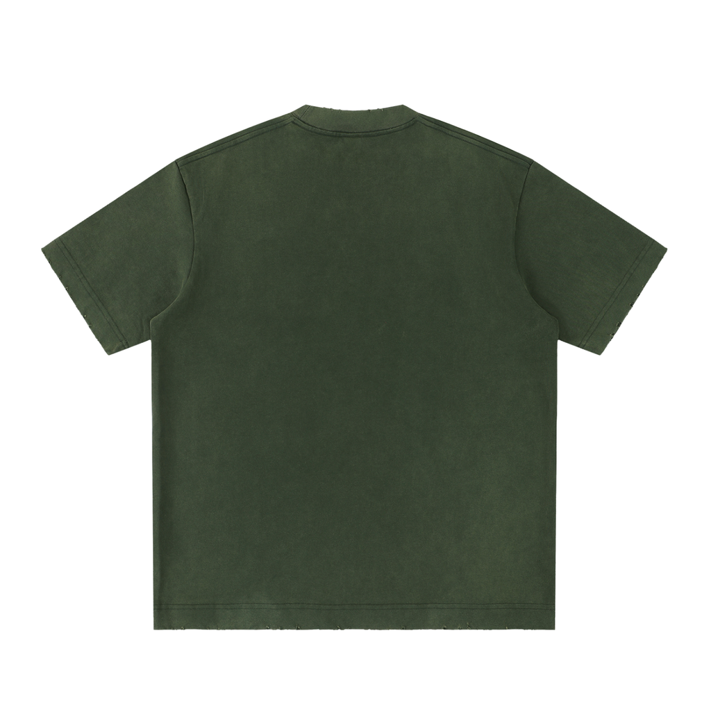 IRON LION ZION | Heavyweight Vintage Washed Frayed T-Shirt