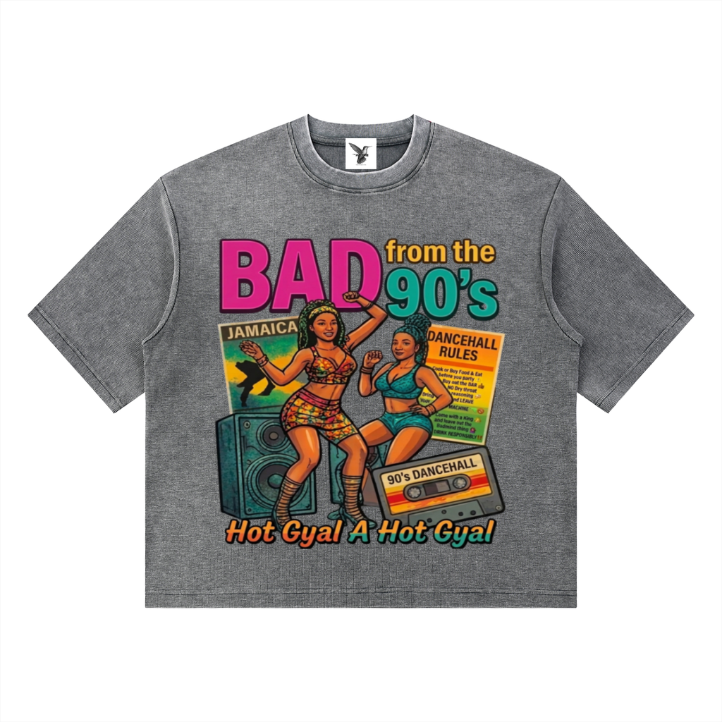 BAD from the 90's | Mineral Wash Waffle Boxy T-Shirt