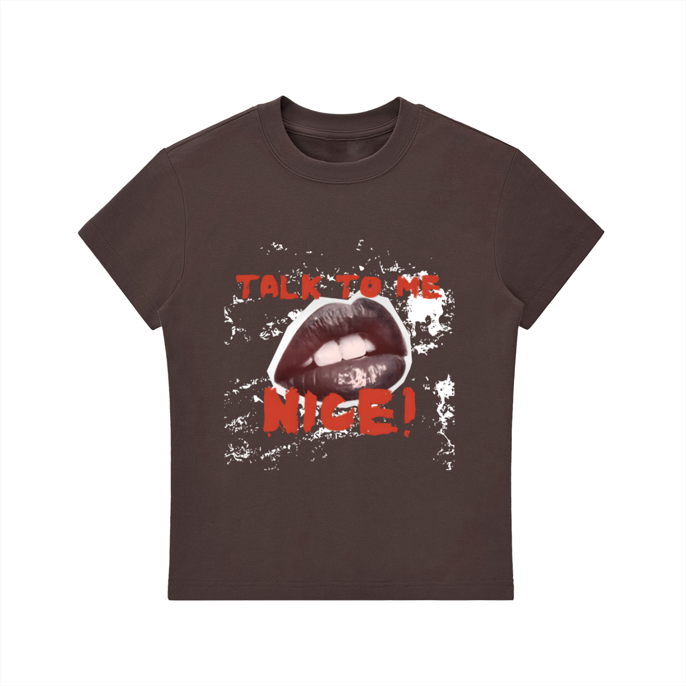Talk To Mi Nice Essential Bodycon Crewneck T-Shirt