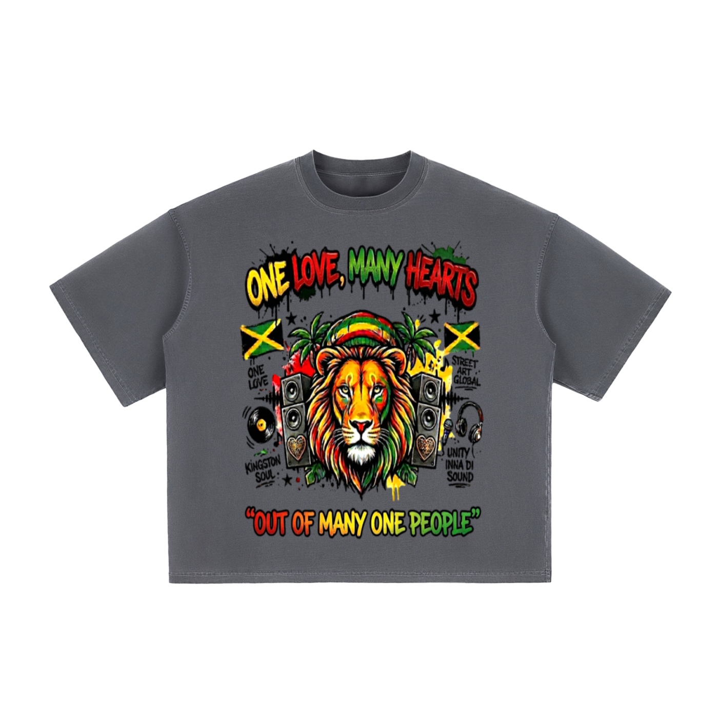 ONE LOVE, OUT OF MANY | Vintage Washed Boxy T-Shirt