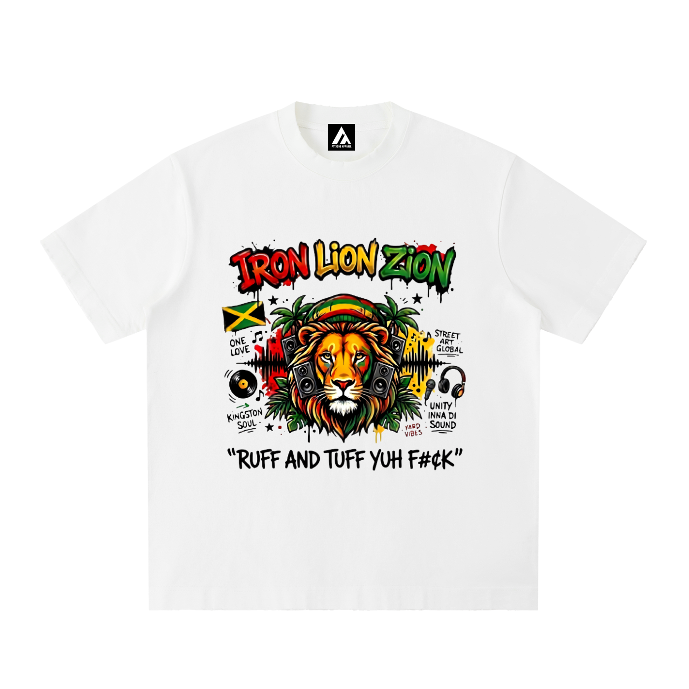 IRON LION ZION | Heavyweight Vintage Washed Frayed T-Shirt