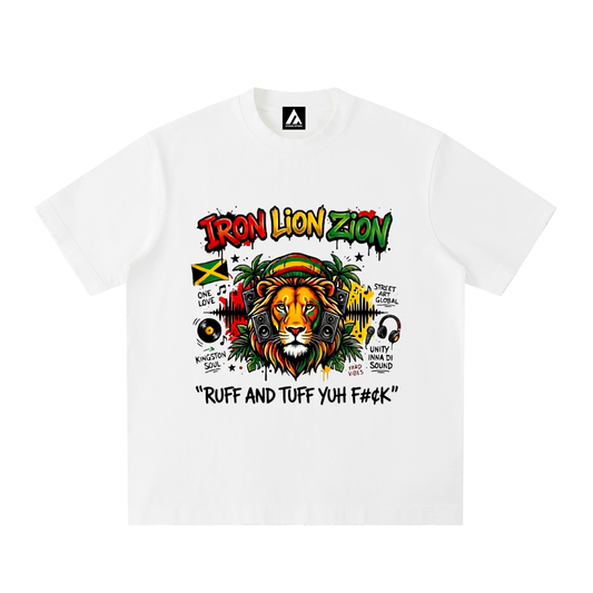 IRON LION ZION | Heavyweight Vintage Washed Frayed T-Shirt