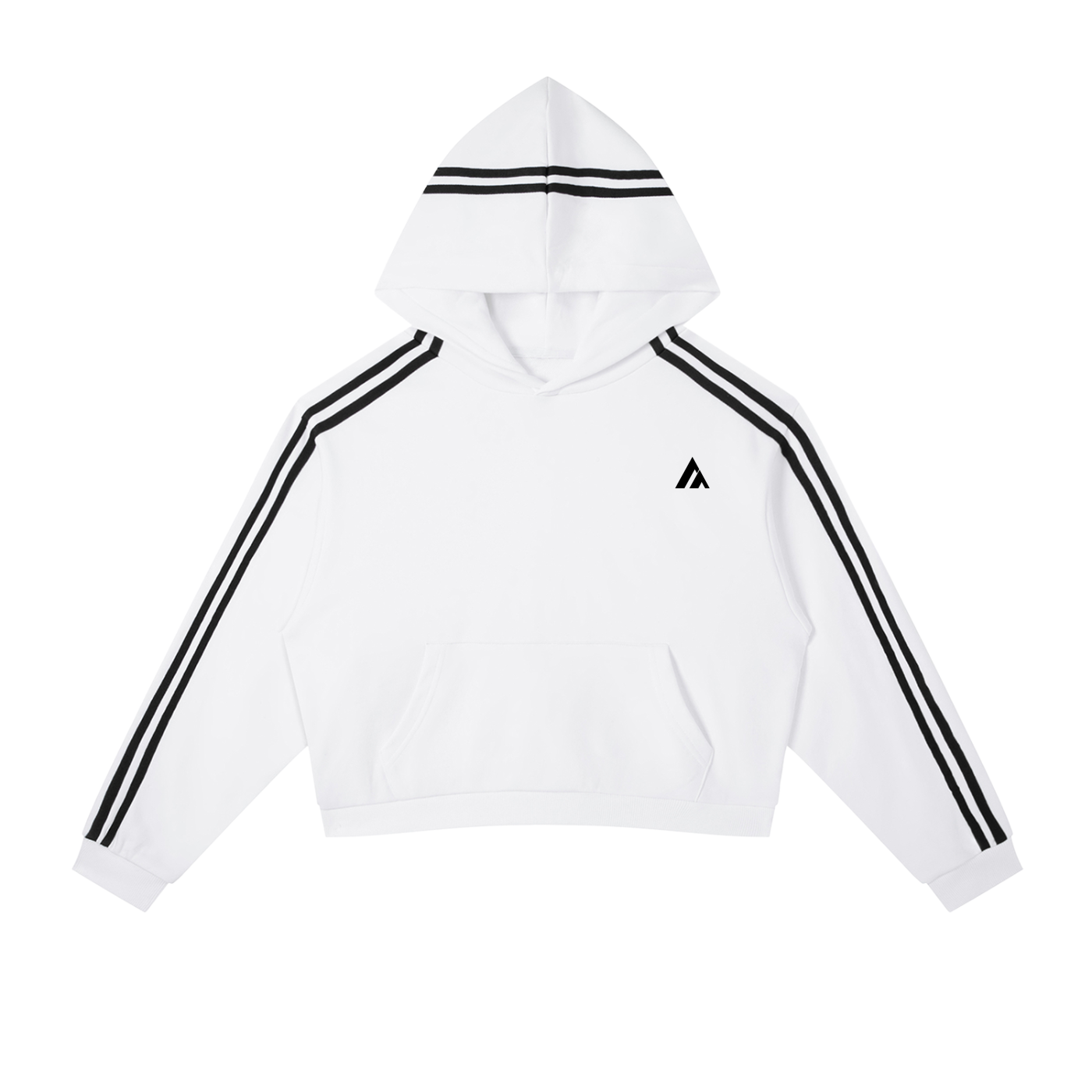Contrast Side Stripe Cropped Hoodie