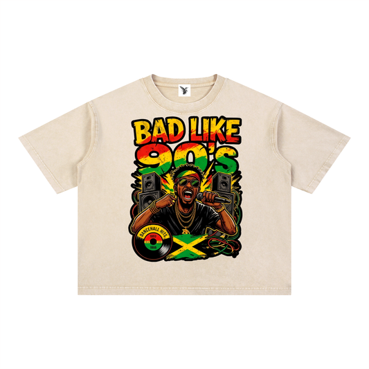 BAD LIKE 90's | Mineral Wash Boxy Cotton T-Shirt