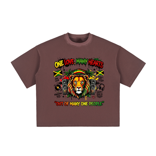 ONE LOVE, OUT OF MANY | Vintage Washed Boxy T-Shirt