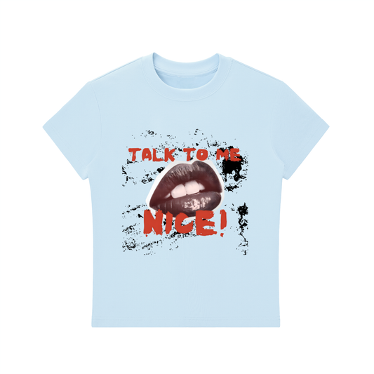 Talk To Mi Nice Essential Bodycon Crewneck T-Shirt