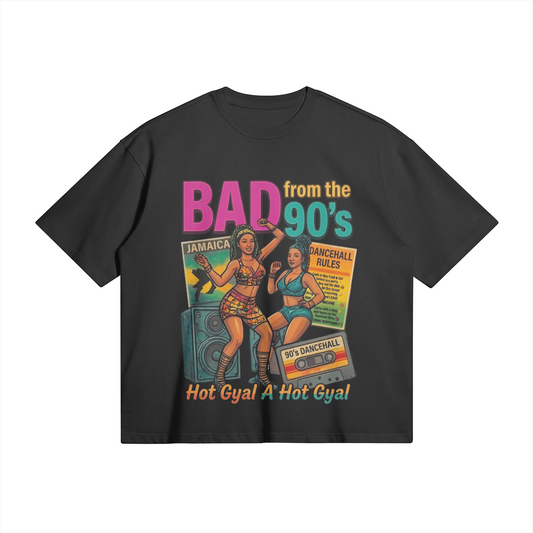 Black boxy fit 90s retro Jamaican dancehall graphic tee streetwear shirt